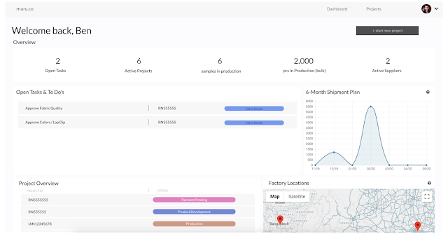 Dashboard - digital apparel sourcing platform Dashboard - digital apparel sourcing platform